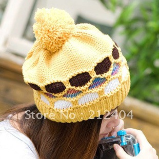 2012 New Hot Fashion Women Lady's Winter Cute Hats Female Knitted Hat Winter Hat Autumn Female Free Shipping