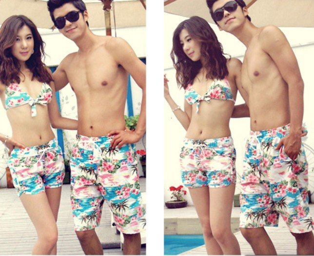 2012 New Hot Style Lover Board Short Couple Cover-ups Free shipping Beachwear DT-L006