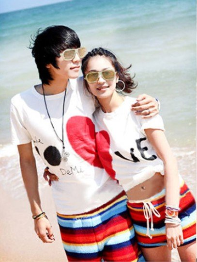 2012 New Hot Style Rainbow Strip Lover Board Short Couple Cover-ups Free shipping Beachwear DT-L008