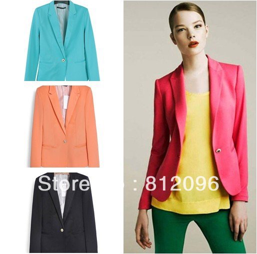 2012 new hot stylish and comfortable women's jacket shawl cardigan Candy color lined with striped suit coat