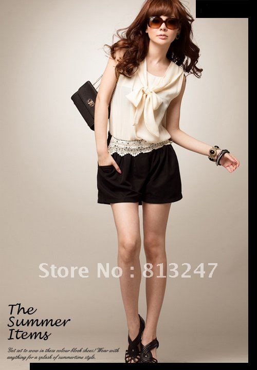 2012 new hot summer Fashion Cozy women clothes Piece shorts Strap lantern jumpsuit Rompers Pants T-shirt