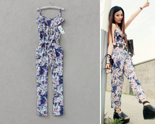 2012 new iink painting women jumpsuits for women trousers