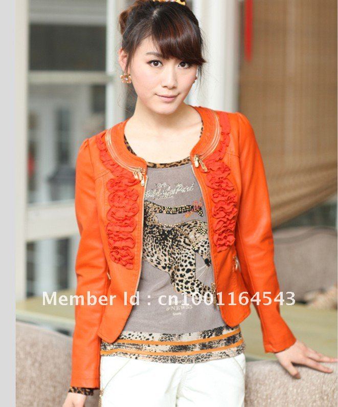 2012 new jacket, motorcycle leather jackets, women short stylish coat,free shipping