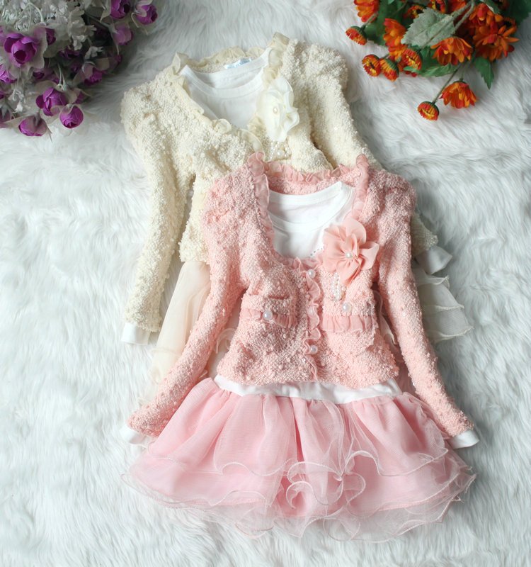 2012 new Kids Wear In Two Colors Of Lace Dress For Girl Clothing