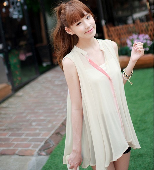 2012 new korea edition women's summer shirt spring day fastens skirt sweet loose vest dress free shipping