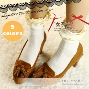 2012  New ! Korean and Japen style Hepburn double flounces socks,cotton sock  free shipping