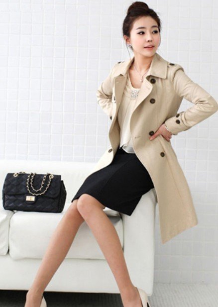 2012 new korean style autumn& winter Women  Double-breasted Trench Coat,Long Outwear S-XL