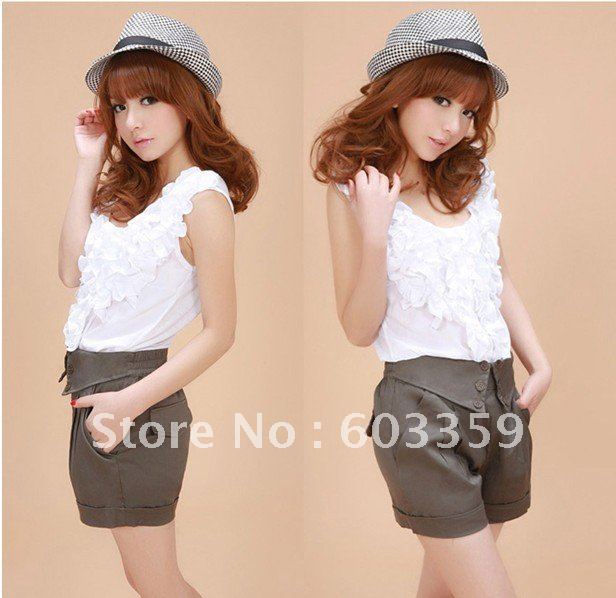 2012 New korean style ladies fashion shorts,High quality&Top sell casual pants,Army Green,#0724