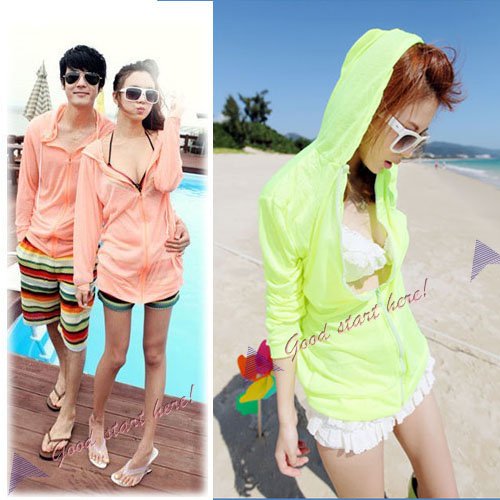 2012 New Korean Unisex Beach Zippered Coat Couple Hoodie Hood Shirt Clothes CY0095
