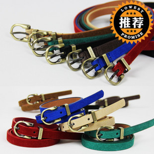 2012 new Korean version of the popular leather pigskin thin belt wholesale women