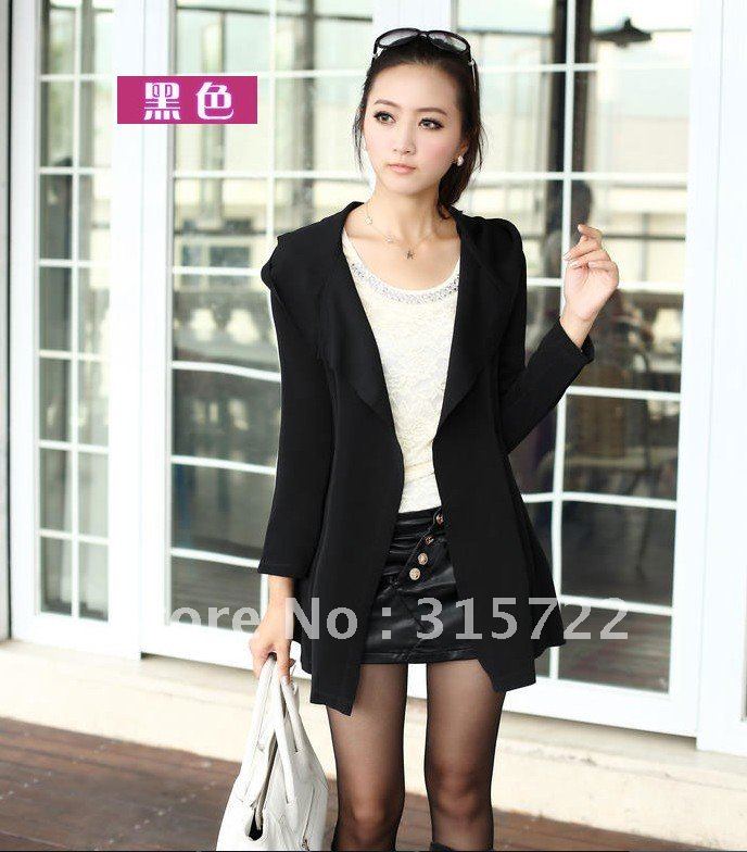 2012 New KoreanOL temperament sweet hooded knit long trench coat N-003