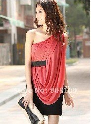 2012 new Ladies skirts Fashion Slim Shoulder slope Mini Dress