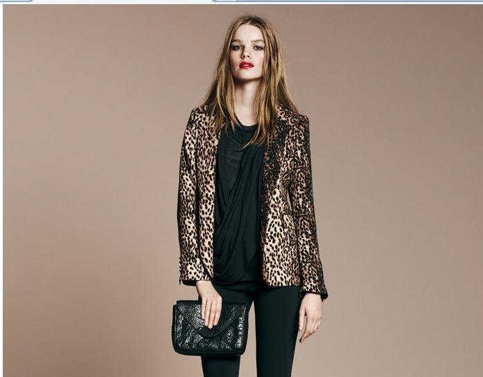 2012 new lady leopard grain cultivate one's morality in Europe and America grows suit the business suit