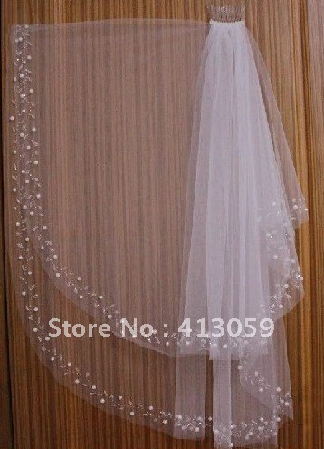 2012 NEW  layer white/ivory wedding accessories handmade beaded sequins+comb