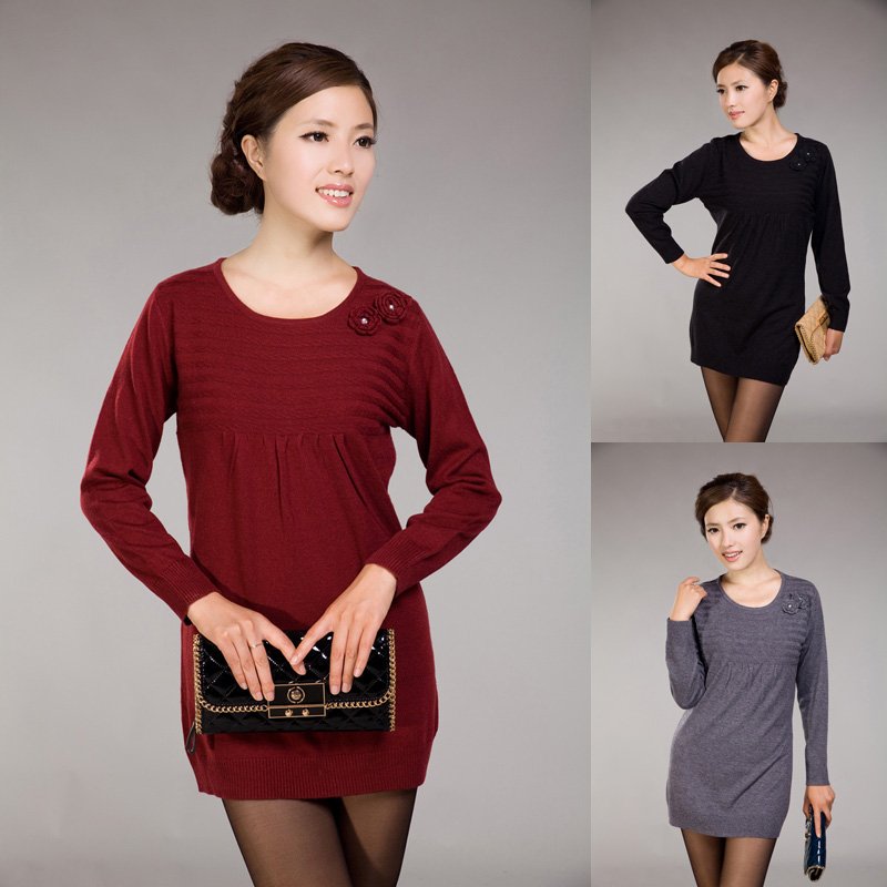2012 new lead the fashion trend embroider grow a woolen sweater  Free Shipping  A1076