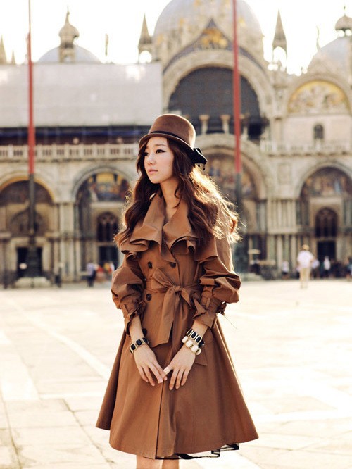 2012 new long-sleeved jacket lapel Couture autumn skirt type long double-breasted coat