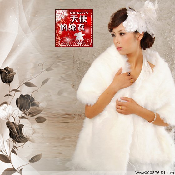 2012 NEW Luxury Formal Wedding Accessories Long White Cotton Wedding Jackets KC426