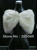 2012 New Noble Ivory Faux Fur Bridal shawl Wedding Prom Wrap shrug Bolero jacket