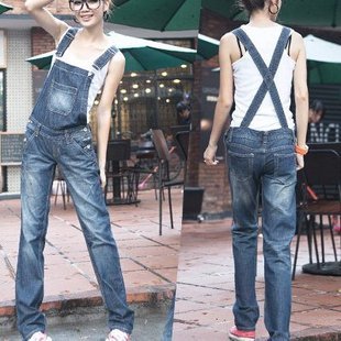 2012 new ORIX thin denim overalls big yards to do the old personality leisure straight overalls-G210