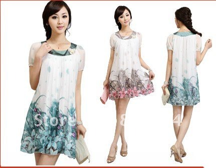 2012 New pregnant women Skirt  summer Maternity Dress Korean pregnant chiffon skirt