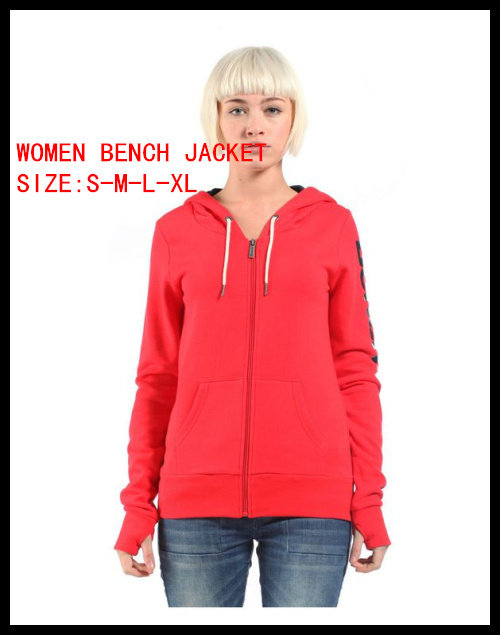 2012 NEW RED COLOR BENCH HOODY JACKET SIZE S-M-L-XL FREE SHIPPING BENCH HOODY