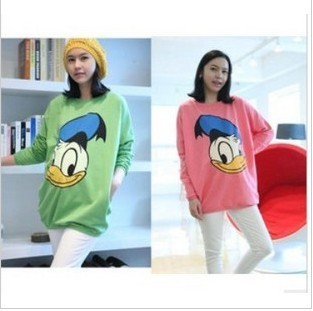 2012 new  spring and summer donald duck maternity t-shirt maternity long-sleeve T-shirt maternity long-sleeve top 8650