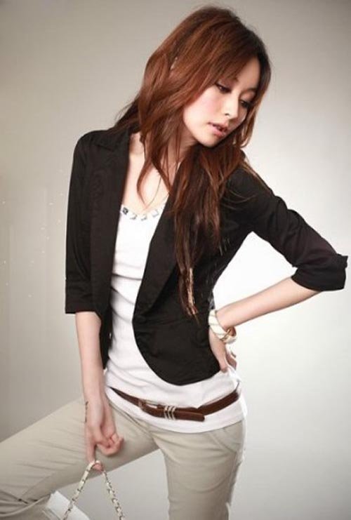 2012 new spring Korean style fashion small suits leisure slim coats white/black free shipping