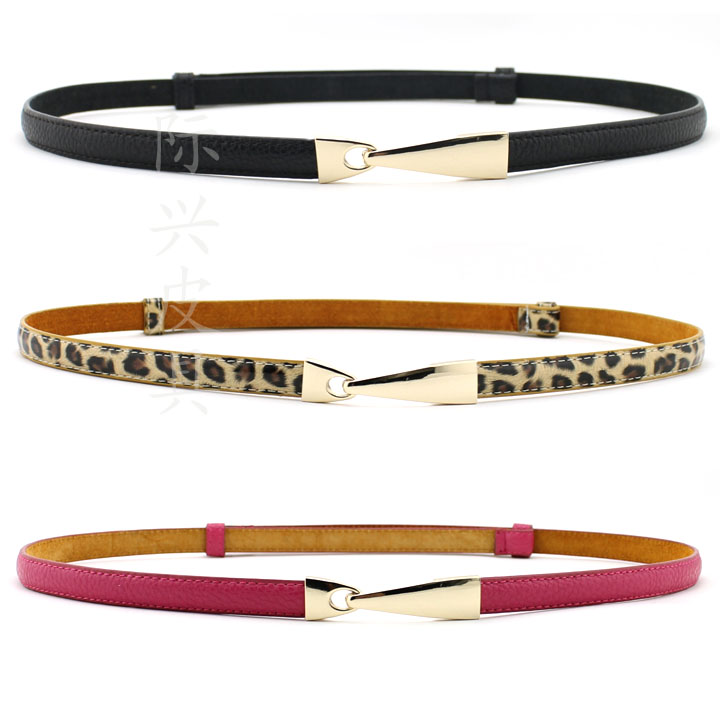 2012 new style Buckle women's genuine leather thin belt female all-match belt female candy color fashion strap Women