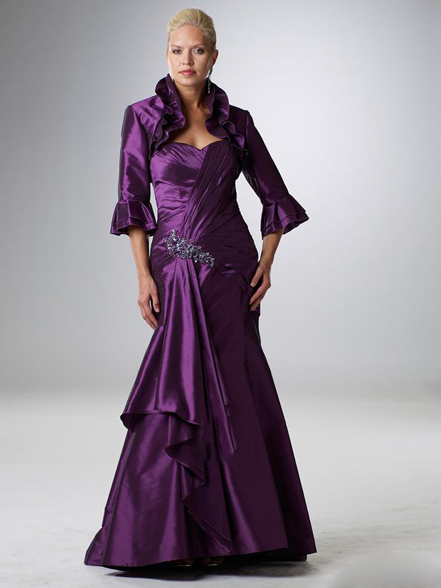 2012 New Style Charming Elastic Woven Satin 3/4 Sleeves Jacket/Wedding Wrap---Z&M