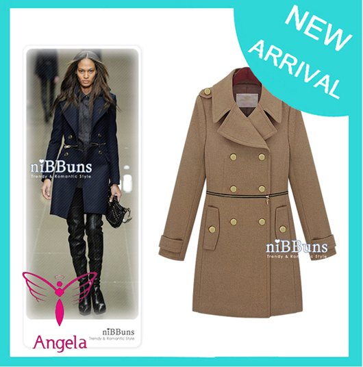 2012 New Style Europe & USA Fashion Women Zipper Cool Slim Trench Coat 3 Colour WO-033