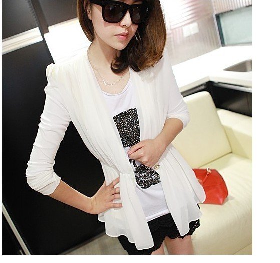 2012 new style fashion hot selling,ladies must have chiffon anti-sun beautiful coat jacket/free shipping