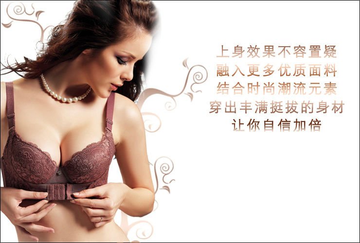 2012 New style Front Closure Bamboo Carbon Liner Lace Strong Push Up Bra , NO underware! Free shipping!