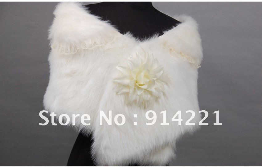 2012 New Style Imitate Cony Hair White Bridal Dresses or Formal Dresses Wraps Autumn and Winter Keep Warm Wedding Accessories