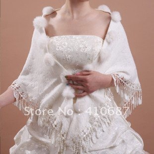 2012 new style ivory lint wedding shawl keep warm bridal jackets