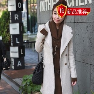 2012 new style wool fashion slim trench/freeshipping