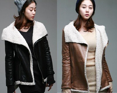 2012 New Style Wool warm Lapel slim Leather clothing PU coat clothes Jackets Motorcycle woman