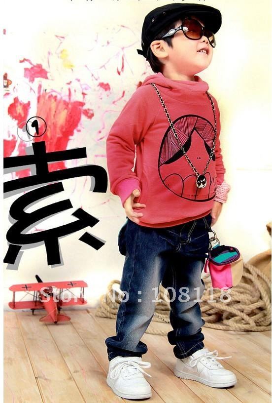 2012 New Super cool kid's big teeth hoodies,Wholesale ISSO brand 8pcs/lot Red boy's tops,4 size for children's tops