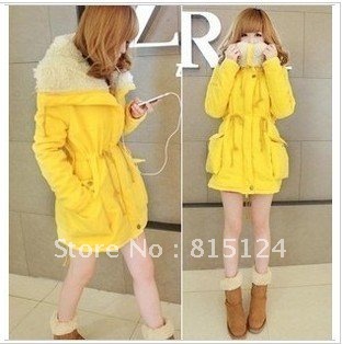 2012 new ultra-stylish significant complexion candy bright yellow warm pumping with padded