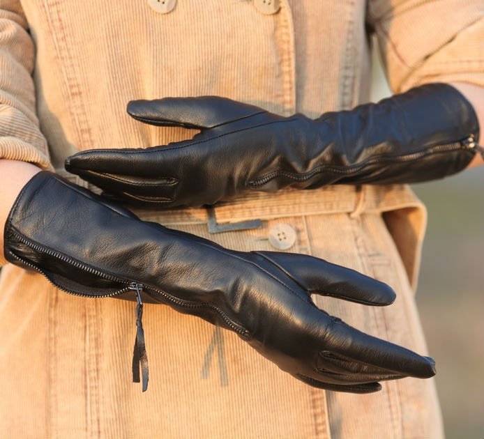 2012 New WARMEN Women's Sheepskin Genuine Leather Winter Fashion long Gloves
