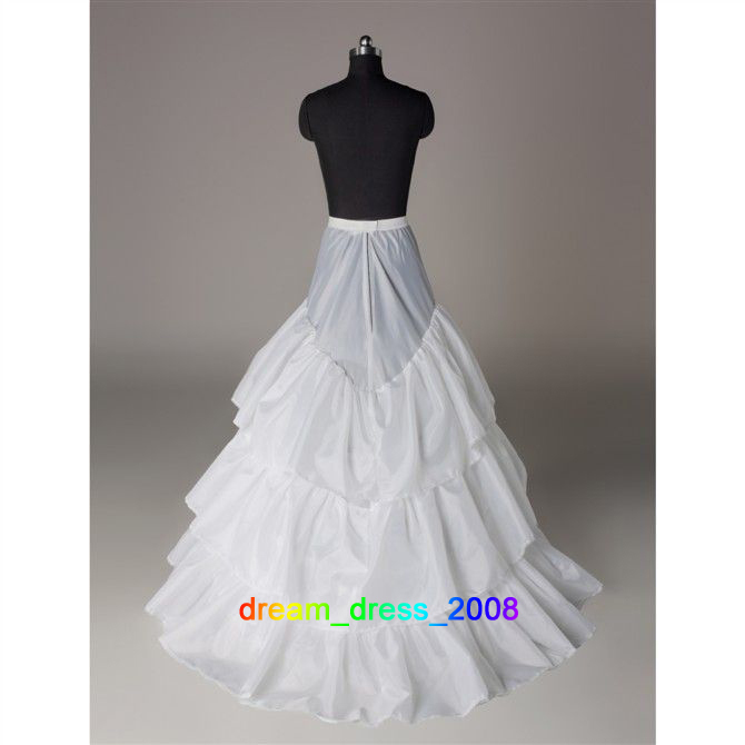 2012 new wedding petticoat  New White Bridal Accessories Wedding Three Hoops Train Style Petticoat Crinoline