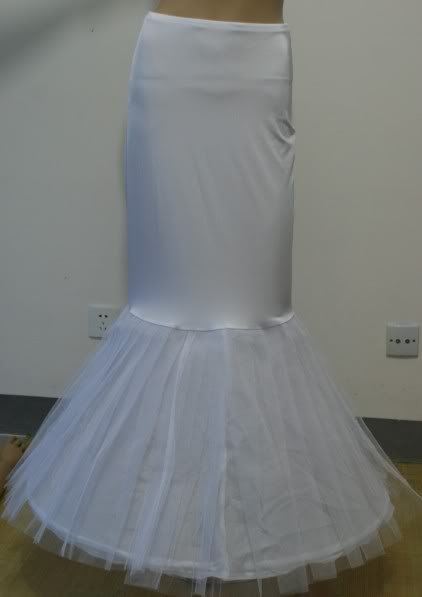 2012 New white mermaid petticoat/underskirt/slip wedding dress
