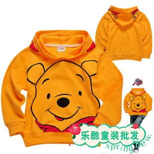 2012 New!!wholesale 6pcs/lot children/boy/girl hoodies pooh full sleeve sweater/children clothes freeshipping