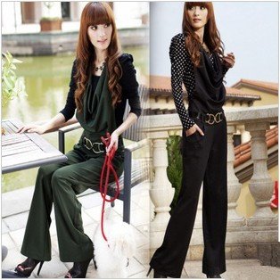 2012 new wide Song Halun pants, ladies casual strap was thin trousers
