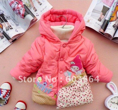 2012 new winter 100% cotton cute baby gilr coat.babies clothes children's coat 4color