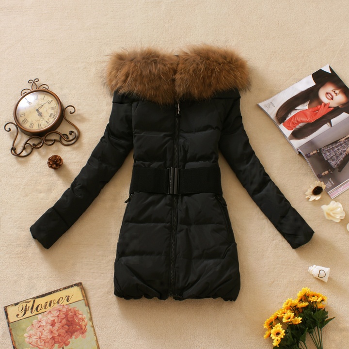 2012 new winter Women luxury the raccoon Daimo collar real fur long down jacket  Slim thick winter coat NW-050 FREE SHIPPING