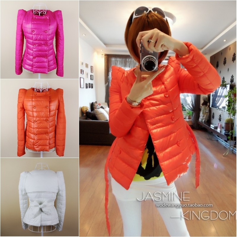 2012 New Women Fashion Cotton Padded Down Parka  Ladies Winter Warm Double Breasted Short Jackets Coat Slim Outwear