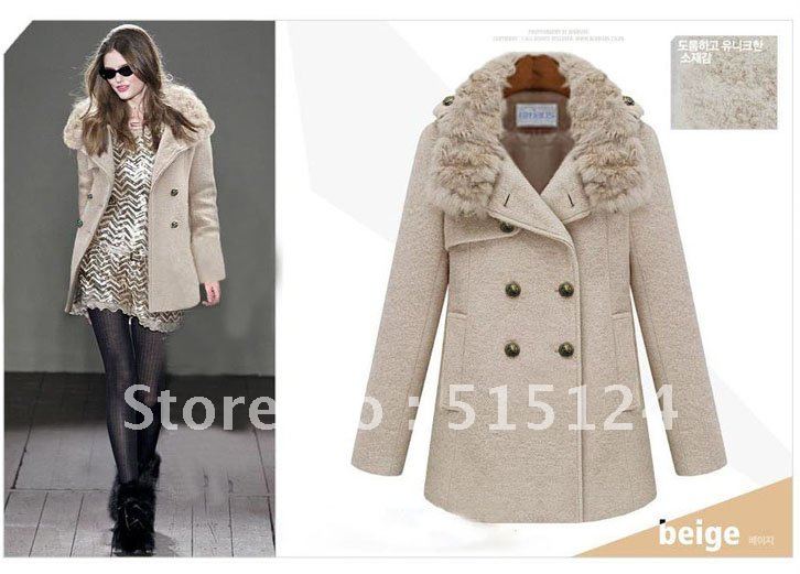 2012 New Women in Europe and America woolen coat Women trench coat Double-breasted not hooded women coat