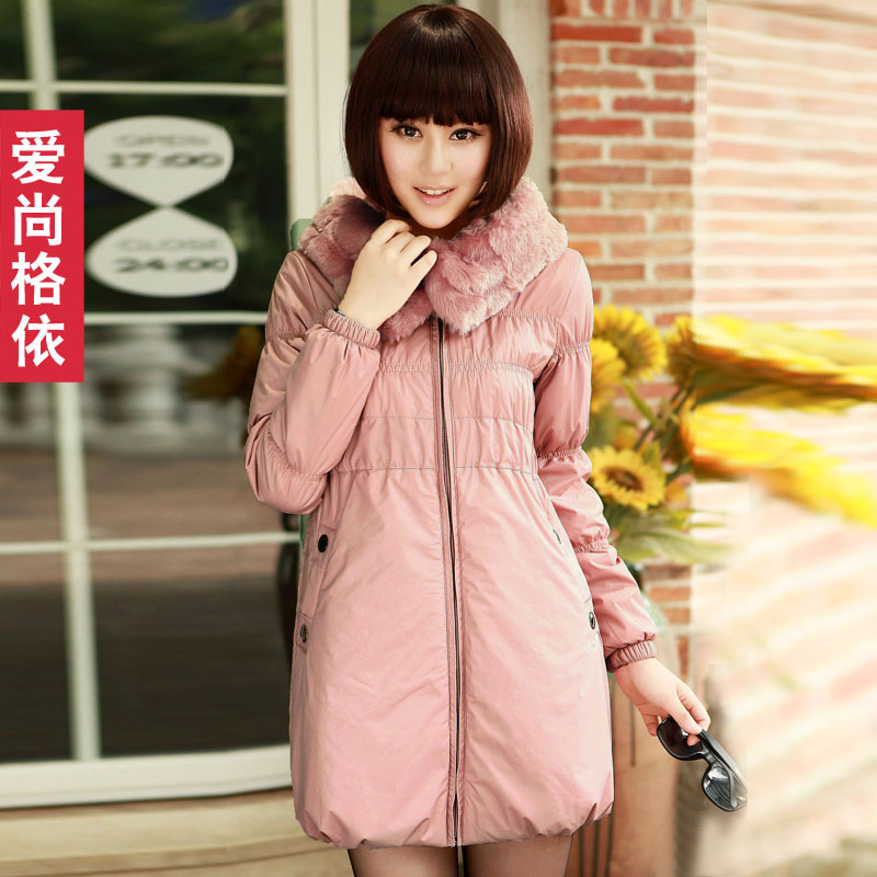 2012 New women PU fur collar wadded jacket down coat Ladies fashion cotton-padded jacket plus size M-XXXL-Free Shipping