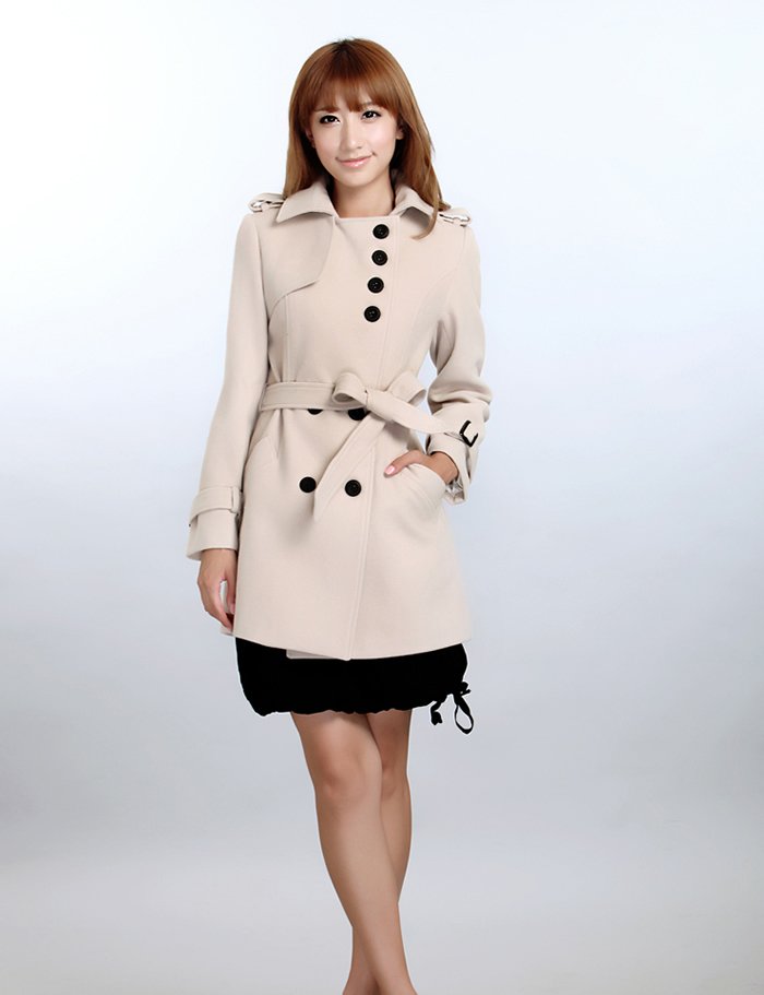 2012 New women wool coats winter jacket trench coat outerwear Free shipping warm jacket slim fit ladies' overcoat