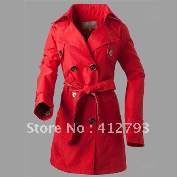 2012 New Womens Long Sleeve Slim-fit Windbreaker Jacket Coat SIZE M/L/XL/XXL  Free Shipping 902058-FZ-8033